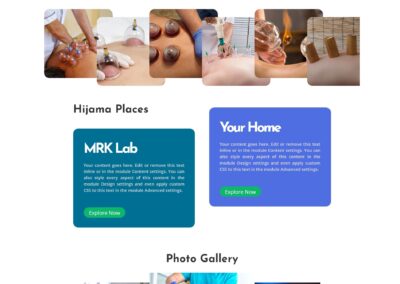 Hijama cupping therapy booking landing page design