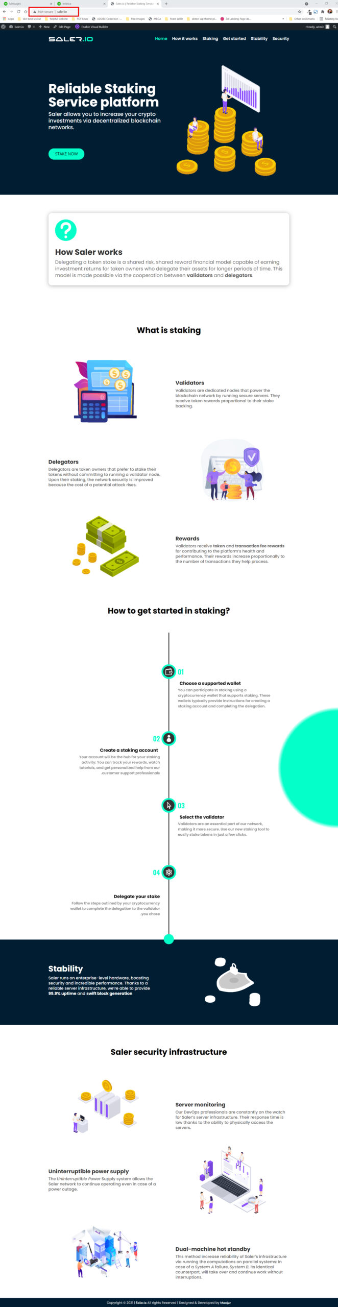 Cryptocurrency landing page design with Divi